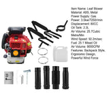 ZTGD 80CC Gas Powered Backpack Leaf Blower 900CFM, Powerful 206MPH Extreme Duty 2-Cycle Petrol Powered Leaf blowers