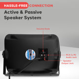 Pyle Outdoor Waterproof Wireless Bluetooth Speaker - 6.5 Inch Pair 2-Way Weatherproof Wall/Ceiling Mounted Dual Speakers w/Heavy Duty Grill, Universal Mount, Patio, Indoor Use PDWR64BTB (Black)