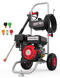 AMERISUN Gas Pressure Washer 3800 PSI and 2.5 GPM, 212CC, with Onboard Soap Tank, 10" Wheel, 5 Nozzle Set, for Cars/Fences/Homes/Patios/Furniture