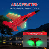 Beffkkip RC Airplane 2CH RC Plane 2.4GHz Remote Control Plane RTF SU35 RC Jet Easy to Fly FX620 Airplane Toys rc Planes for Adults, Kids and Beginner with Night Lights（Red）