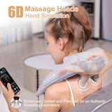 MASGRE Electric Shiatsu Back and Neck Massager, Cordless Shoulder Massager with Heat, Deep Tissue 3D Kneading Massage Pillow for Shoulder, Leg, Body Muscle Pain Relief, Gifts for Men Women