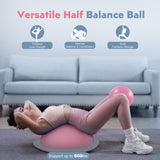 kisnbld Half Balance Ball Trainer, Inflatable 19/23 Inch Half Exercise Ball with Resistance Bands and Pilates Bal, Non-Slip 660lbs Capacity Yoga Ball for Home Gym Full Body Workouts