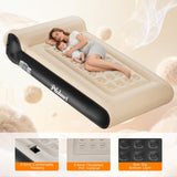 Ptlahmri Queen Air Mattress Full with Built in Pump for Camping 16" High Speed Inflatable Mattress Inflation Completed in 3 Minutes, Luxury Blow up Mattress Comfort Flocked Airbed for Guest,Home