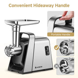 AAOBOSI Meat Grinder Electric, [3000W Max] Meat Grinder Heavy Duty with 2 Stainless Steel Blades & 3 Grinding Plates, Sausage Maker & Kibbe Kit for Home Kitchen Using