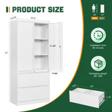 Letaya Metal Storage Cabinets for Home Office,File Cabinet-2 Drawers with Lock and Adjustable Shelves-Hang Legal/Letter/A4/F4 Size Filing-White