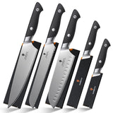 SANMEIHO 10 PCS Knife Set with Knife Sheath, Japanese Kitchen Knife Set with 5 Layers High Carbon 9Cr18Mov Stainless Steel, Sharp Professional Chef Cooking Knife with Ergonomic Handle, Dishwasher Safe