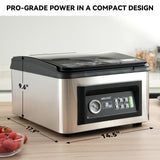 Wevac Chamber Vacuum Sealer, 12” Seal Bar, Auto Vacuum Time, Deep Chamber with Easy-Clean Design, Commercial-Grade for Meats, Liquids, Soups, Sous Vide & Mason Jars, CV12 Pro