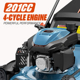 SENIX 201cc 22" 3-in-1 Gas Lawn Mower, Variable Speed Rear Wheel Self-Propelled Mower, Mulching, Bagging, Discharging, Foldable, 6 Cutting Height Adjustable, for Garden Yard