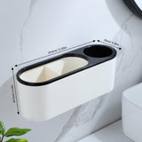 YIGII Hair Dryer Holder Self-Adhesive, 3-in-1 Hair Tool Organizer Bathroom Organizer Wall Mounted/Over Cabinet Door/Free-Standing, Black, 11.6 * 3.93 * 4.13