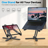 OMOTON LA10 360° Rotating Laptop Stand Riser Foldable for Desk, Black