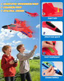 ANTSIR F22 RC Airplane, 2.4GHz Remote Control Jet with Gyro Stabilizer, LED Lights, 2 Batteries, Easy to Fly for Kids Boys Adults Beginners (Red)