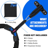 Perantlb 100% Poly Dacron Heavy Battle Rope - 1.5", 30' 40' 50' Lengths - Upgraded Durable Protective Sleeve - Gym Muscle Toning Metabolic Workout Fitness - Anchor Strap Kit Included (1.5" x 30 ft) Perantlb