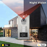 ANJIELO SMART Video Intercom System,Indoor Outdoor IR Camera,7 Inches LCD Monitor Wired Video Intercom Doorbell Kits,Monitoring, Unlock, 2 Way Audio for Home Villa House (12 Units Bell + 12 Monitor)