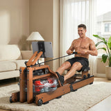 Rowing Machines for Home,Water Rowing Machine with Foldable Design,400LBS Capacity,LCD Monitor,Smooth Glide Rails,Comfortable Seat,Free App(Bluetooth) Supported for Immersive Water Rower&Home Gym