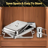 Erweater Chafing Dishes for Buffet 9QT, 4 Pack Chafing Dishes Chafers and Buffet Warmers Sets, Food Warmer for Parties, Catering Supplies Buffet Dispaly