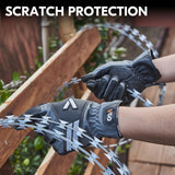 Vgo... 1-Pair Work Gloves for Men, Gardening Gloves,Cow Leather Safety Work Gloves, Puncture-proof, Thornproof, Touchscreen(Size L,Gray,CA7780)