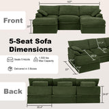 NABUMI 107'' Modular Sectional Sofa with Storage, Oversized Boneless Couch