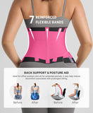 FeelinGirl Waist Trainer Belt for Women Adjustable Hook Loop Body Shaper Waist Trimmer Tummy Control Raspberry Pink M