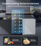 2.7 Cu.Ft Chest Freezer, Small Compact Deep Freezer with Adjustable 7 Thermostat,2 Removable Baskets, Energy Saving, Quiet Top Open Door Mini Meat Freezer with LED Light for Garage Outdoor Home Office