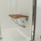 DreamLine Natural Teak Folding Shower Seat. ADA Compliant Shower Seat