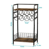 mall Liquor Bottle Holder with 8-Bottle Wine Rack Mini Wine Bar Cabinet Corner Whiskey Display Shelf Bosimeca