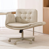 amseatec Criss Cross Chair with Armrests & Wheels, PU Leather Vanity Chair