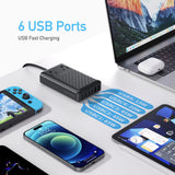 Charging Station 140W USB C Charger Block, Upgraded GaN III 8-in-1 Fast Charging Station Hub，PD 65W Laptop Charger Adapter Compatible with Compatible with MacBook Air/Pro,iPhone16/15,Galaxy S24 etc