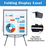 Aluminum Flip Chart Display Easel Stand with Adjustable Floor for Boardroom, Whiteboard, Paper Pads, Signage, 63 1/2'' High, Black,2 Pack Falling in Art