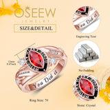 Oseew 2027 High School Class Ring for Women College (Rose Gold)