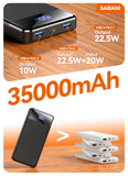 Portable Charger 35000mAh Power Bank - Powerbank with 4 Built in Cables, 22.5W Fast Charging Travel Camping Essential Battery Pack Compatible with iPhone 17 16 15 14 13 Samsung Google, 1 Pack