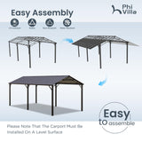 PHI VILLA 10x20 Carport, Metal Carports Canopy Heavy Duty Car Port Garage