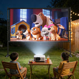 120 inch Outdoor Projector Screen with Stand, Portable Projector Screen Outdoor with Sand Bag, 16:9 4K HD Movie Screen with Carry Bag for Backyard, Camping, Theater