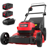 PowerSmart 40V 21" Cordless Lawn Mower, Up to 1/4 Acre, 2 x 40V 4.0Ah Batteries and a Charger Included, 6-Position Height Adjustment