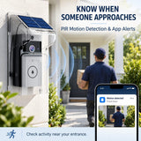Wireless Video Doorbell Camera with Chime, WiFi & Solar Charging Rain Cover