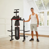 OPPSDECOR 900LBS All in One Weight Bench Set with Squat Rack Adjustable Workout Bench with Leg Developer Preacher Curl Rack Fitness Strength Training
