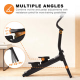 Magnetic Stair Stepper for Home, 16-Level Adjustable Resistance up to 77LBS, 350LBS Capacity, with Cup Holder & Bluetooth APP, Folding Compact Cardio Climber(Black)