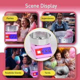 HTTSICHI Cotton Candy Machine - Cotton Candy Machine Commercial w/ 15 inch Stainless Steel Bowl, Sugar Scoop, Cotton Candy Maker for Home, Party, 1000W Hard Candy Cotton Candy Maker for Birthday