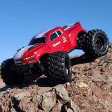 Redcat Racing Volcano 16 1/16 Scale RC Monster Truck – Electric Remote Control Car with 4WD, LED Lights, 2.4GHz Radio, 2 Rechargeable Li-Ion Batteries & Charger - Red