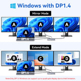 USB C Docking Station 3 Monitors Laptop Dock Dual Monitor with 2 HDMI DisplayPort