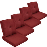 moosprr Outdoor Cushion Set of 4, Waterproof Outdoor Seat Cushions 25x22, Patio Chair Cushions for Outdoor Furniture, Couch Cushion Replacement, Include 4 Back & 4 Seat Cushions, Red