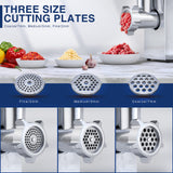 CHEFFANO Meat Grinder, 2600W Max Meat Grinder Electric, ETL Approved Heavy Duty Meat Mincer Machine with 2 Blades, 3 Plates, Sausage Stuffer Tubes & Kubbe Kit for Home Kitchen Use
