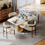 POVISON Hobart 63" Dining Table for 4, Glossy Pandora Sintered Stone Top
