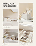 Stackable Jewelry Trays, 4-Tier Jewelry Box, Drawer Jewelry Organizer, with Glass Lid, Removable Dividers SONGMICS