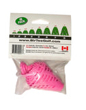 BirTee Golf Tees - PRO Speed Version with Enhanced Durability - 8 Pack. Indoor Golf Tees/Golf Simulator Tees/Winter Golf Tees. (Pink)