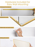 Fabric Bulletin Board 40x30 inches, Golden Aluminum Framed Wall Pin Board