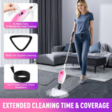 Steam Mop & Detachable Handheld Steamer 2-in-1 Design, 20s Fast Heat-Up, 16FT Power Cord, 10-in-1 Multi-Purpose Steam Cleaner for Hardwood Floors/Carpet/Tile/Grout/Window/Stove for Deep Home Cleaning