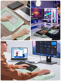 3-in-1 Ergonomic Keyboard Stand with Wrist Rest & Mouse Pad Set,Light Green