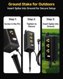 Iwister Outdoor Power Strip Weatherproof, 6 AC Outlets, 50FT Extension Cord