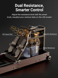 KINGSMITH Magnetic/Water Row Machine for Home Rower 331LB Weight Capacity, Folding Rowing Machine with LED Monitor, App Supported, Tablet Holder, Comfortable Seat, Trifold Home Rowing Machine Walnut