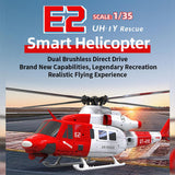 MechPuConToy GPS RC Helicopters for Adults, E2 UH-1Y 1/35 Scale 2.4G 6CH Remote Control Simulation 3D Stunt Helicopter Model with Lidar Positioning, Military RC Aircraft Outdoor
